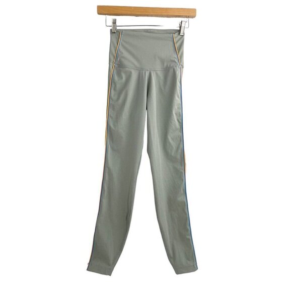 Nike Pants - Nike Dri-Fit Yoga High Rise Green Rainbow Stripe Leggings Womens XS Athletic